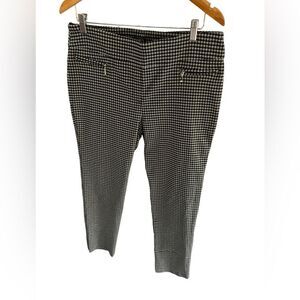 SOHO Apparel Black White Check Ankle Pants Women’s XL Cropped Stretch Comfort